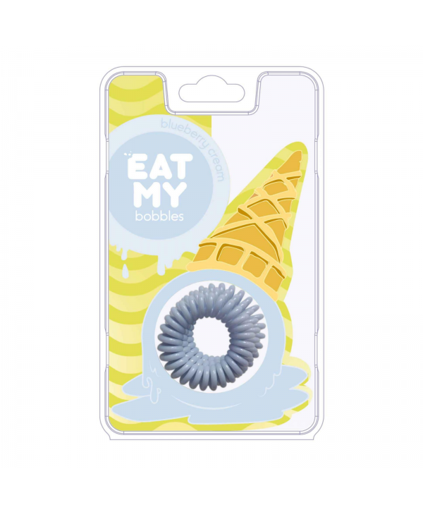 Резинки для волос EAT MY bobbles «Blueberry cream - Сливочная голубика», 3 шт.
