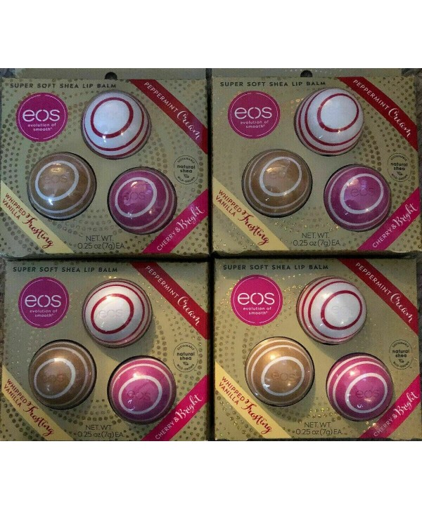 EOS Super Soft Shea Lip Balm Набор из 3 шт Whipped Vanilla Peppermint Cream Cherry&Bright