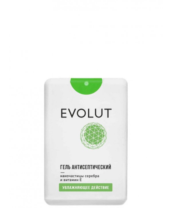 EVOLUT Гель антисептический с наночастицами серебра и витамином E (зелен квадр)