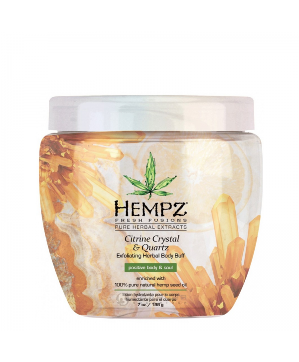 HEMPZ Citrine Crystal & Quartz Herbal Body Buff 198 g Скраб для тела интенсивный с мерцающим эффектом