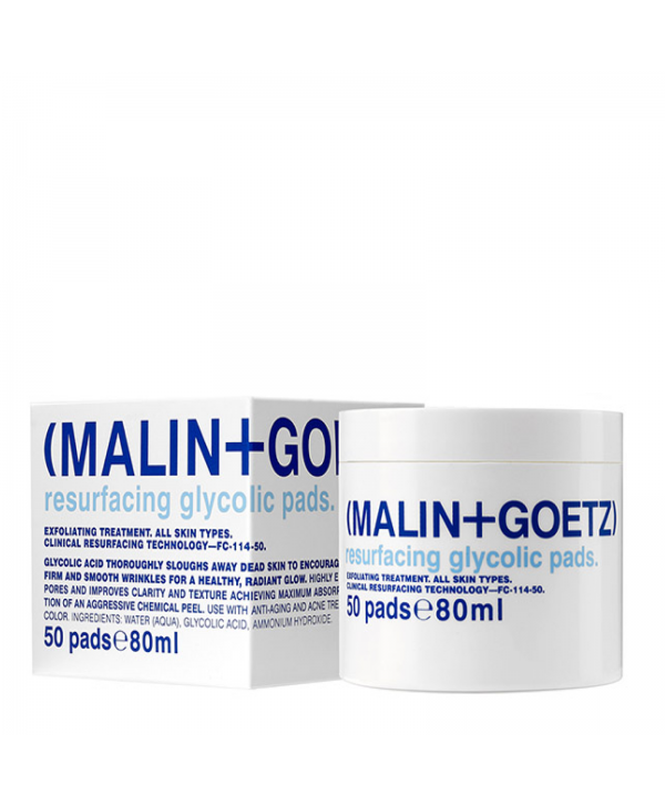 MALIN+GOETZ Resurfacing Glycolic Pads 80 ml Диск-скраб для лица для очищения кожи, 50 шт.