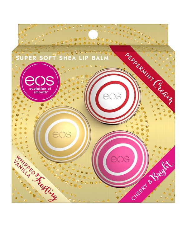 EOS Super Soft Shea Lip Balm Набор из 3 шт Whipped Vanilla Peppermint Cream Cherry&Bright